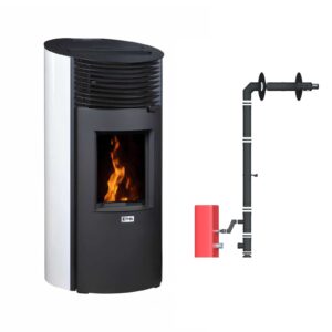 Estufa de pellets estanca Roméo + Kit de ventilación Dinak – 9 kW